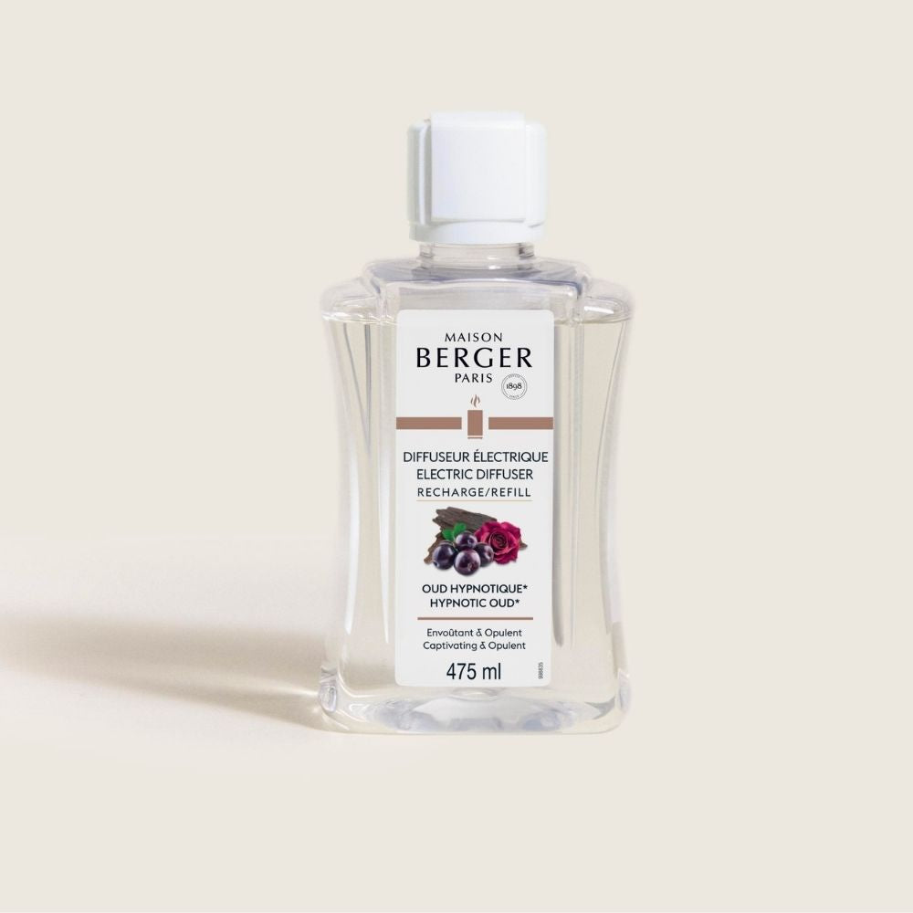 Recarga para difusor eléctrico Maison Berger Oud Hypnotique 475ml recambio con notas de oud rosa y ciruela aroma envolvente y opulento – D'Arome