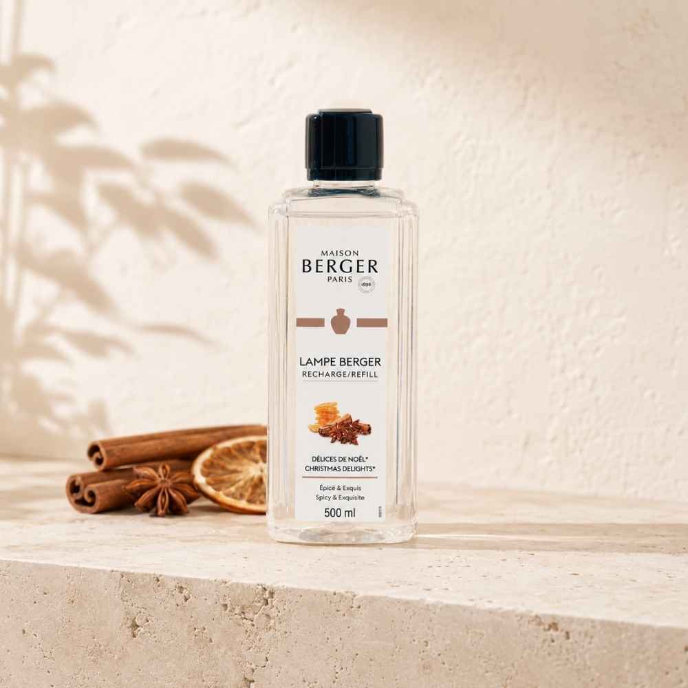 Recarga de perfume para lámpara catalítica Délices de Noël (Delicias de Navidad) Maison Berger 500 ml con canela y anís estrellado – D'Arome
