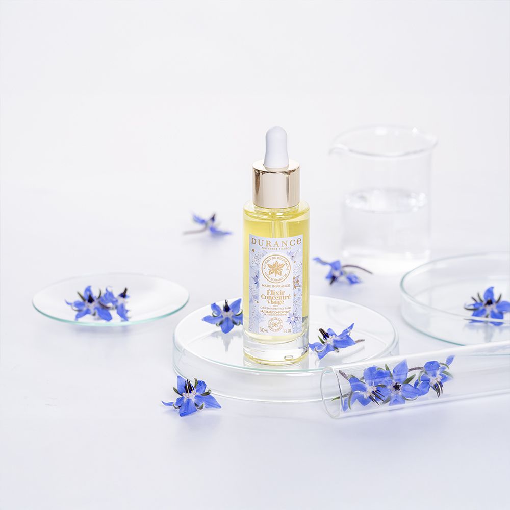Sérum facial Durance con 98% ingredientes naturales - aceite de borraja D'Arome