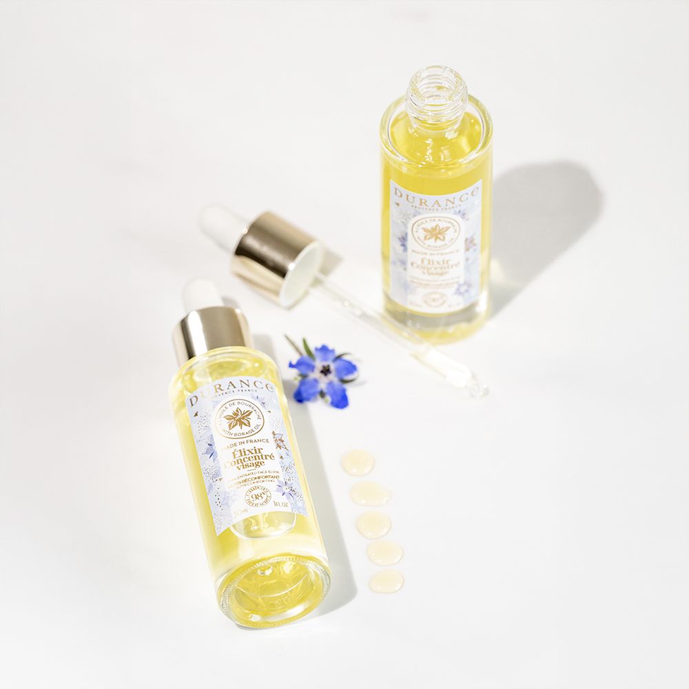 Sérum facial Durance con gotero, textura oleosa aceite de borraja - D'Arome