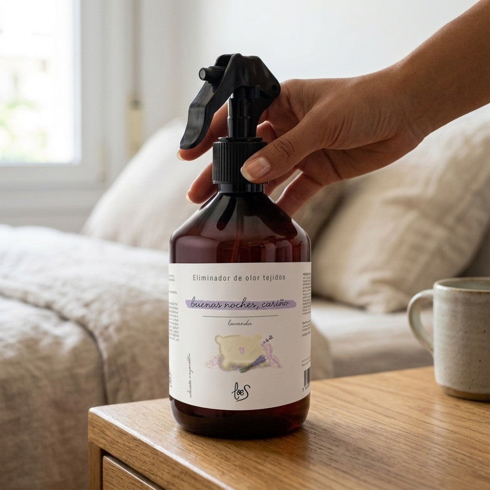 Spray textil eliminador de olores BUENAS NOCHES CARIÑO 500ml – LoeS