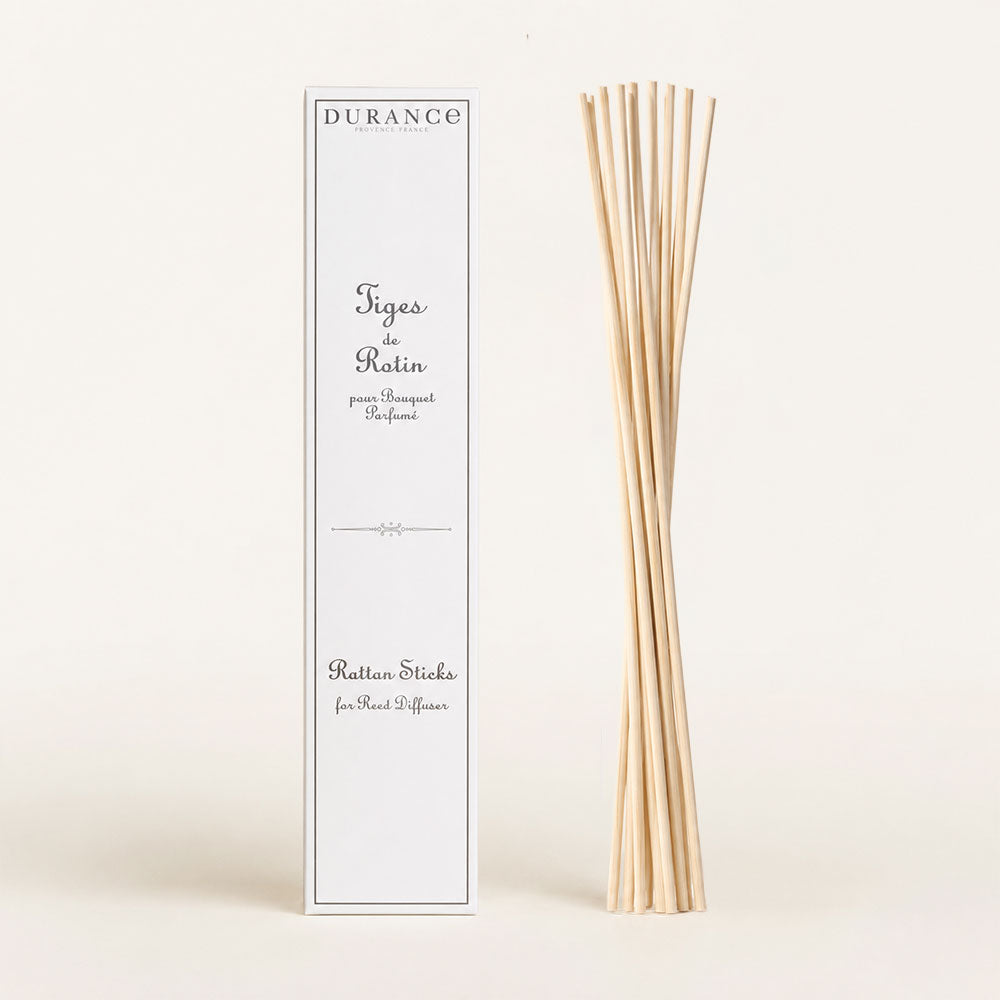 Varillas de ratán natural 40cm para ambientador mikado gigante 500ml Durance - Recambio de 20 unidades - D'Arome