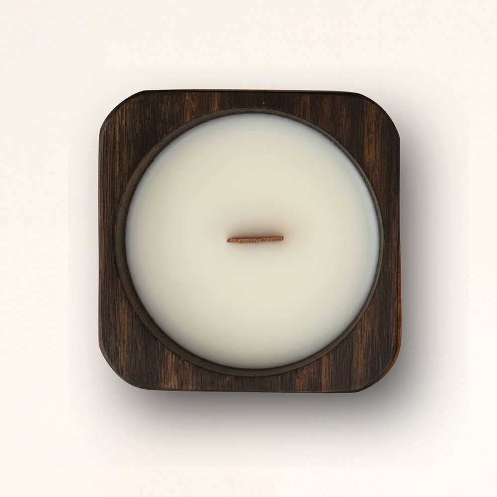 Vela decorativa con mecha de madera Villancicos por las Calles cuadrada – LoeS