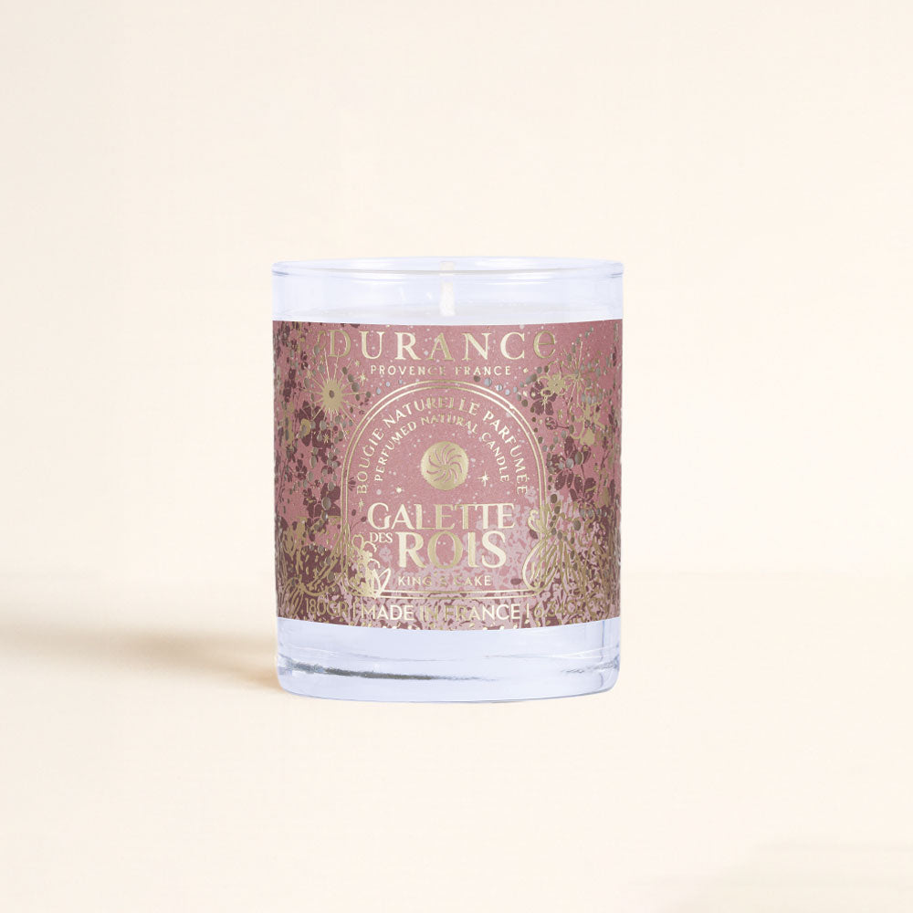 Vela natural perfumada Pastel de Reyes 180g. Cera 100% natural. Un aroma dulce, delicado y festivo. ¡Descubre el haba sorpresa y gana premios!