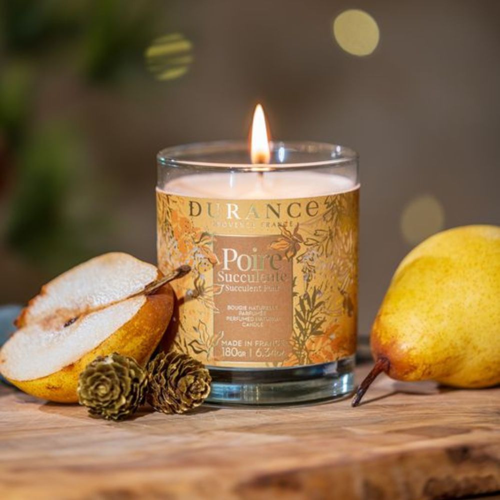 Vela aromatica de cera natural POIRE SUCCULENTE 75gr – Durance