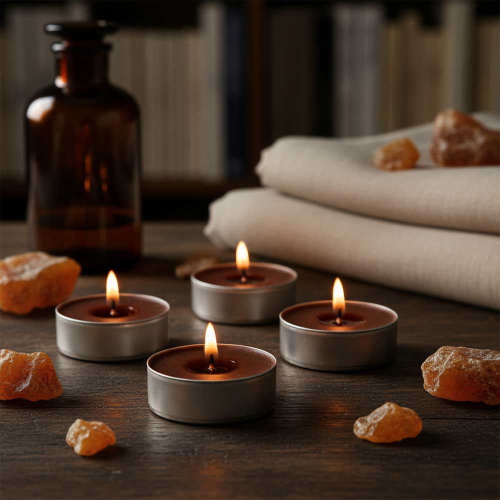 Velas de té perfumadas ÁMBAR DE ORIENTE – 24 uds – Ambiances Devineau