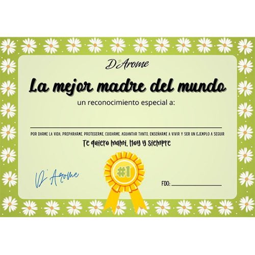 Diploma a la mejor mamá