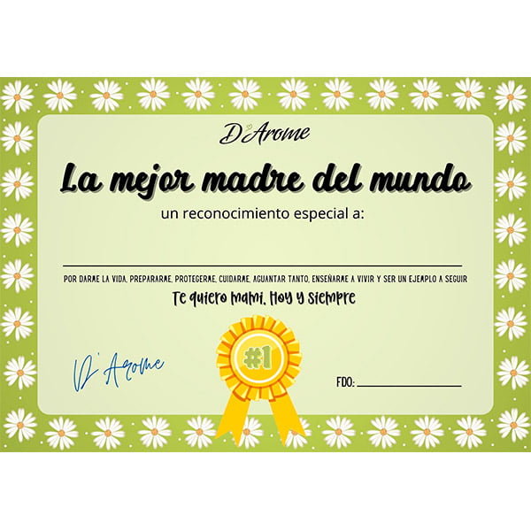Diploma a la mejor mamá