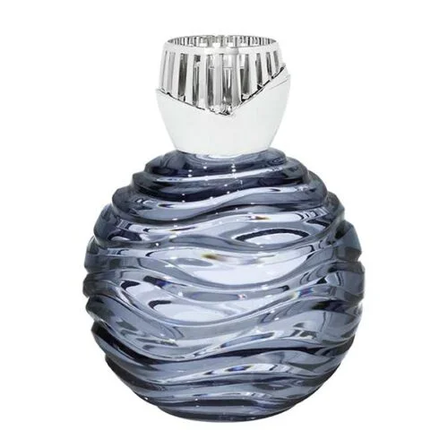Lámpara catalítica edición arte crystal globe smocked plata y azul