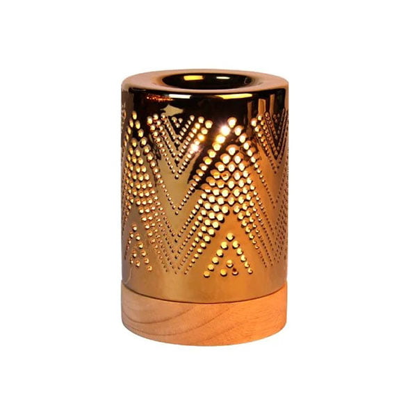 Quemador eléctrico oro que se calienta con una bombilla marca loes darome