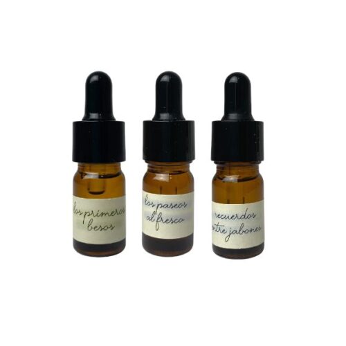 tres mini brumas de 5 ml con cuentagotas un homenaje a los recuerdos loes D'Arome