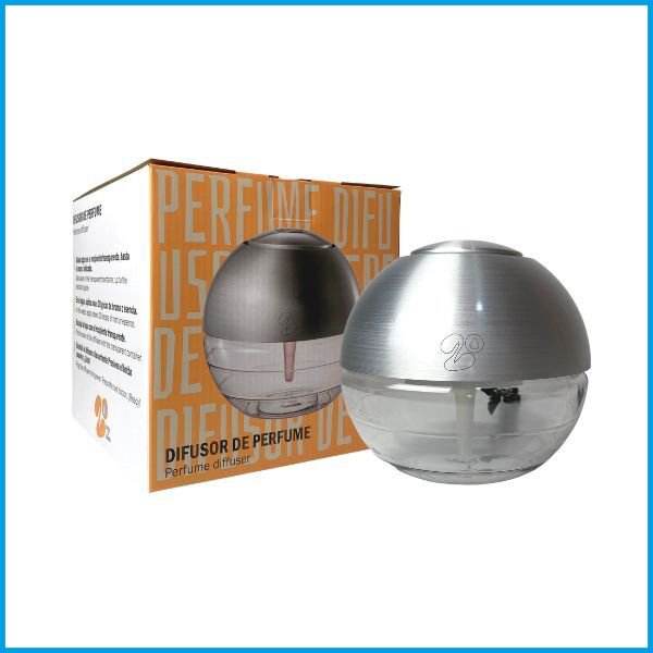 Difusor bola de olor de color plateada de la marca 20 gotas de 600ml con el borde azul de D'Arome