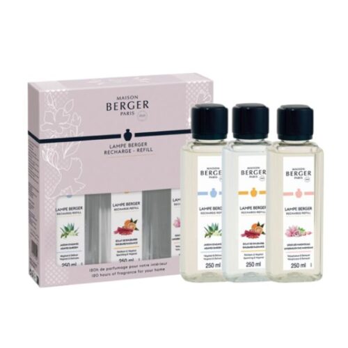Trio pack de los tres aromas de la marca Maison Berger D'Arome