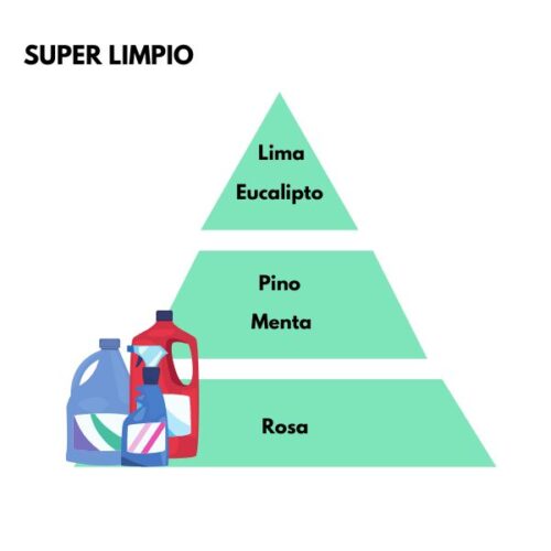 Piramide olfativa del aroma Super Limpio de la marca LOES D'Arome