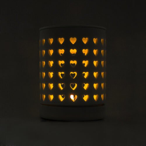 Quemador de velita con el diseño corazon encendido D'Arome