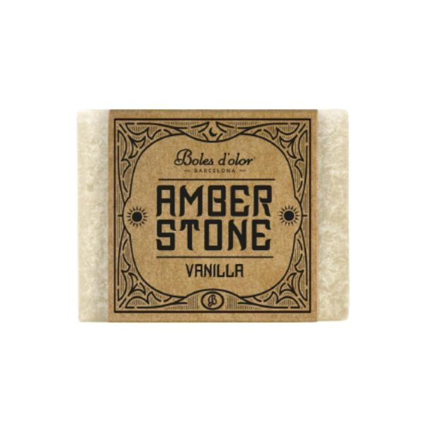 Tarta de cera perfumada de color beige, Vanilla (Vainilla) - Amber Stone de la marca Boles d'olor, hecha a mano con aceites vegetales, con una fragancia dulce y toques a vainilla, ideal para perfumar el hogar con cualquier quemador de velita o eléctrico, disponible en D'Arome.