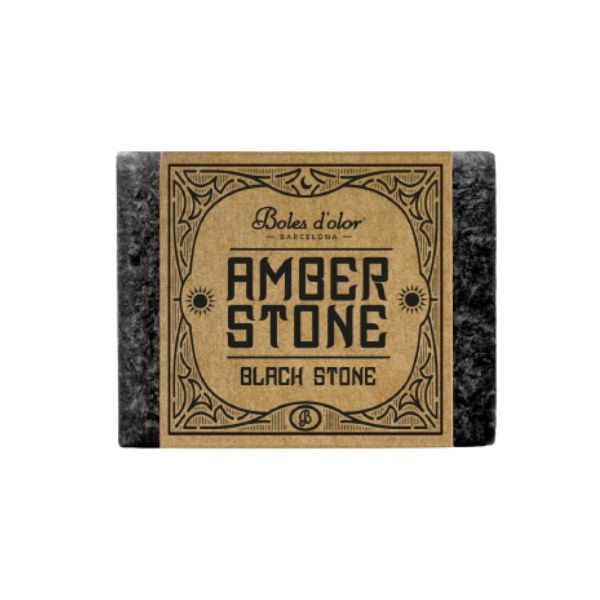 Tarta de cera perfumada de color gris oscuro, Black Stone (Ónix) - Amber Stone de la marca Boles d'olor, con ambreina vegetal y aceite vegetal, con una fragancia amaderada y fresca, ideal para perfumar el hogar con cualquier quemador de velita o eléctrico, disponible en D'Arome.