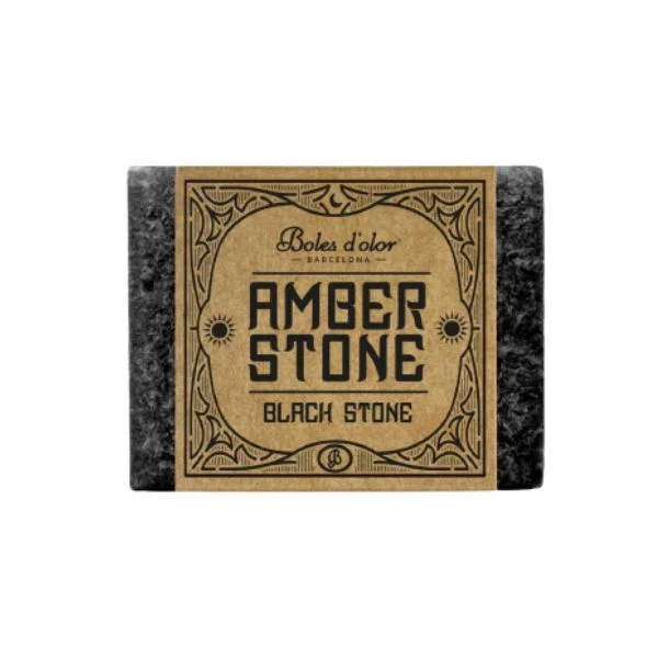 Tarta de cera perfumada de color gris oscuro, Black Stone (Ónix) - Amber Stone de la marca Boles d'olor, con ambreina vegetal y aceite vegetal, con una fragancia amaderada y fresca, ideal para perfumar el hogar con cualquier quemador de velita o eléctrico, disponible en D'Arome.