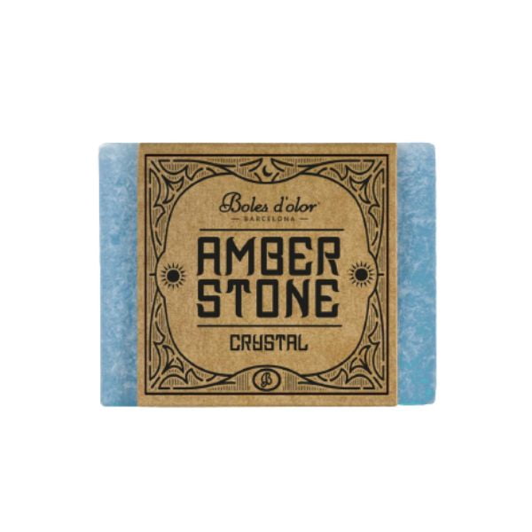 Tarta de cera perfumada de color azul, Crystal (O2) - Amber Stone de la marca Boles d'olor, hecha a mano con aceites vegetales, con una fragancia fresca y suave, ideal para perfumar el hogar con cualquier quemador de velita o eléctrico, disponible en D'Arome.