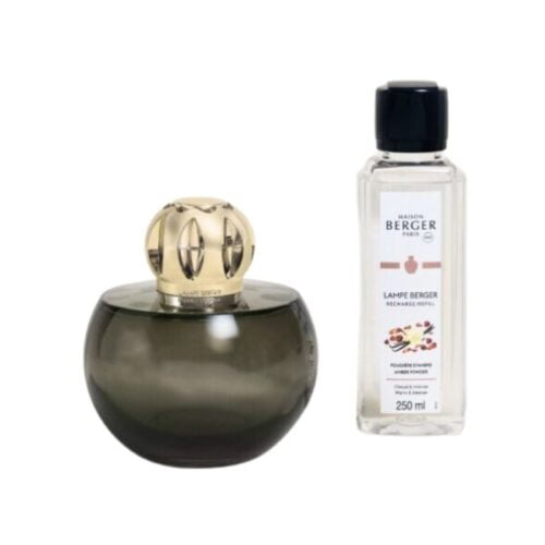 Lámpara catalítica colección Holly Gris mousse más aroma Amber Powder de la marca Maison Berger de D'Arome