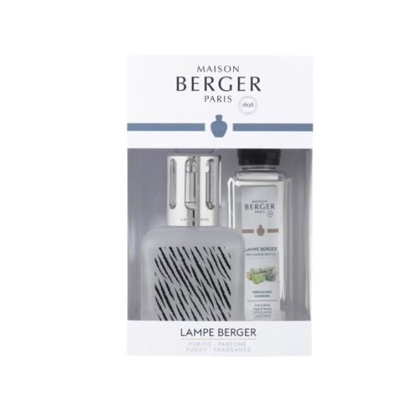 Caja lámpara catalítica glaçon zebra más aroma Terre Sauvage de 250ml de la marca Berger de D'Arome