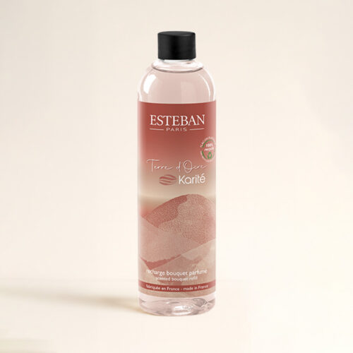 Recambio Mikado 250ml Terre d Ocre Karité de Esteban Paris. Aroma oriental, cálido y envolvente. Perfuma hasta 12 semanas. ¡Así de sencillo!