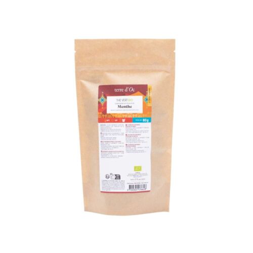 Té verde bio Menthe en formato recarga. Refrescante, digestivo y suave. Ideal para infusiones frías o calientes. ¡cuida de ti!