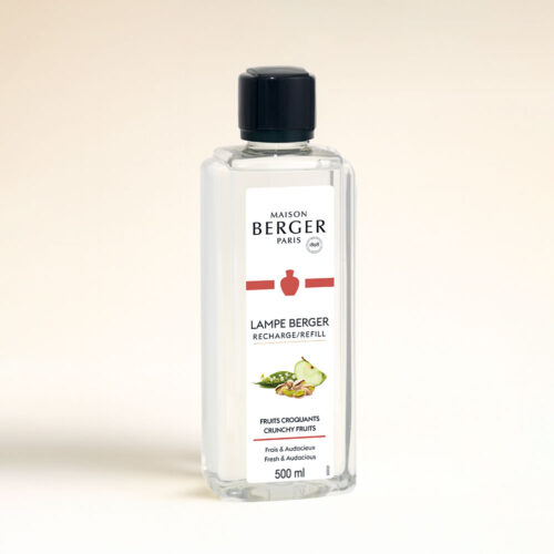 Recambio lámpara catalítica Fruits Croquants 500ml: aroma fresco y gourmand con manzana, pistacho y vainilla. ¡Perfuma y purifica tu hogar!