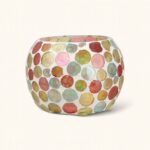 Portavelas LOLA Multicolor. Alegría y color en un diseño de mosaico. Ponle una velita de té y convierte tu hogar en una fiesta de luz.