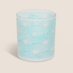 Portavelas Mar Azul. Inspirado en las olas del mar proyecta luz suave y relajante. Ideal para velas de té