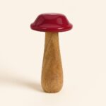 Seta Decorativa Roja Grande de 10x20cm con base de madera. Color, estilo y encanto natural en tu decoración. ¡Compra la tuya hoy mismo!
