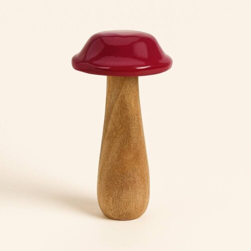 Seta Decorativa Roja Grande de 10x20cm con base de madera. Color, estilo y encanto natural en tu decoración. ¡Compra la tuya hoy mismo!