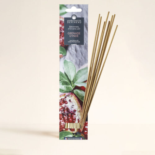 Incienso Granada de India: aroma afrutado y exótico que llena tu hogar de energía positiva. Enciéndelo y renueva tu ambiente. Descúbrelo ya.