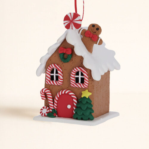 Casita de Chocolate Árbol de Navidad. 10 cm de encanto dulce para el árbol o decoración de navidad. Hecha con mimo y color. ¡Ponla en tu árbol!