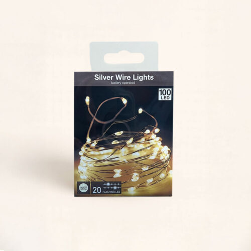 Guirnalda Destello con 100 LED ✨ luz cálida con batería. Ideal para envolver árboles, decorar mesas o crear ambiente navideño. ¡Descúbrela!