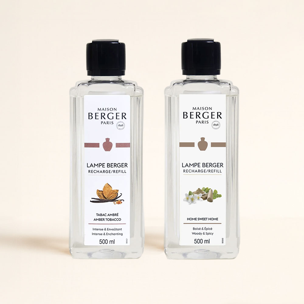 Pack Perfumes Orientales 2x500ml: Tabac Ambré + Home Sweet Home. Intensos y amaderados que perfuman y purifican tu hogar con estilo.