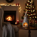 Portavelas ÁRBOL DE NAVIDAD GRIS pequeño - Imagen 2