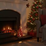 Portavelas ÁRBOL DE NAVIDAD ROJO grande - Imagen 2