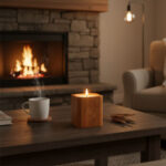 Vela decorativa con mecha de madera Carta a los Reyes cuadrada – LoeS - Imagen 2