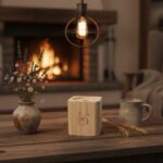 Vela decorativa con mecha de madera Mantel Puesto en la Mesa cuadrada – LoeS - Imagen 4