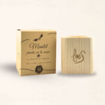 Vela decorativa con mecha de madera Mantel Puesto en la Mesa cuadrada – LoeS - Imagen 5