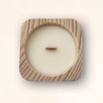 Vela decorativa con mecha de madera Mantel Puesto en la Mesa cuadrada – LoeS - Imagen 6