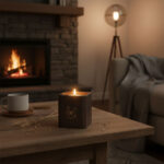 Vela decorativa con mecha de madera Villancicos por las Calles cuadrada – LoeS - Imagen 4