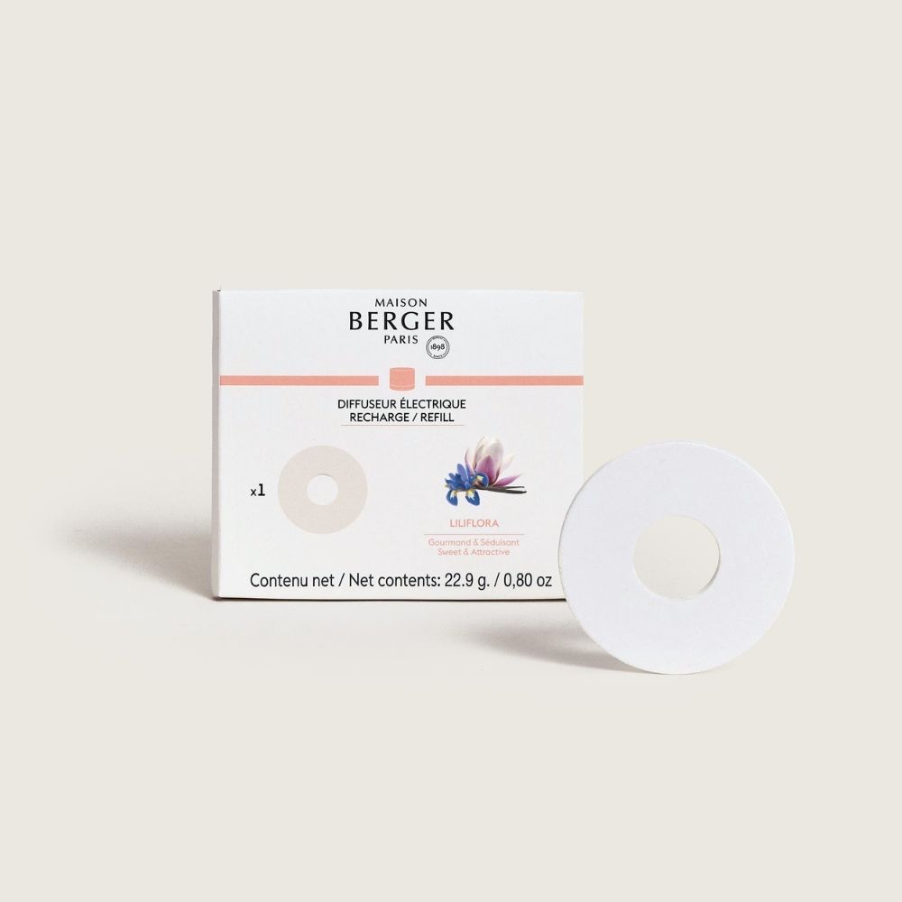 Renueva tu difusor portátil con la recarga difusor de aromas Nómada Liliflora. Perfume gourmand y floral en formato cerámico. ¡Un olor especial!